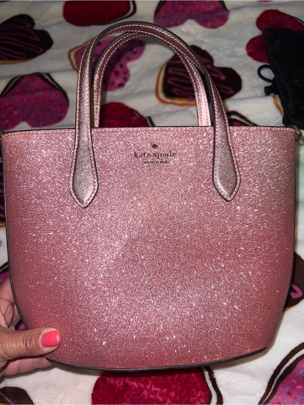 kate spade Rose Gold Glitter Tote Bag